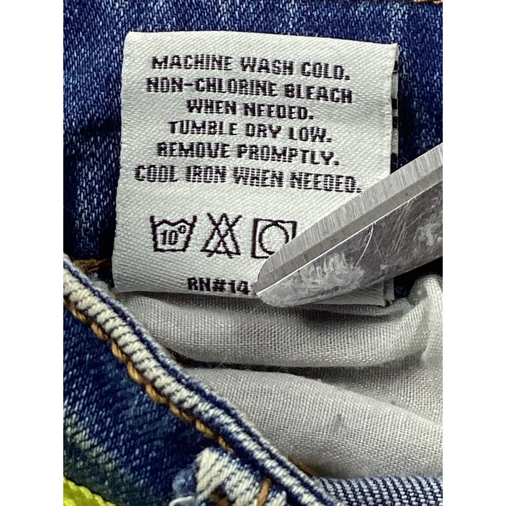 KDNK Distressed Jeans Men 36 Blue Ombre Side Stripe Slim Fit Streetwear 1141411